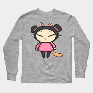 Pink Cat Pucca Long Sleeve T-Shirt